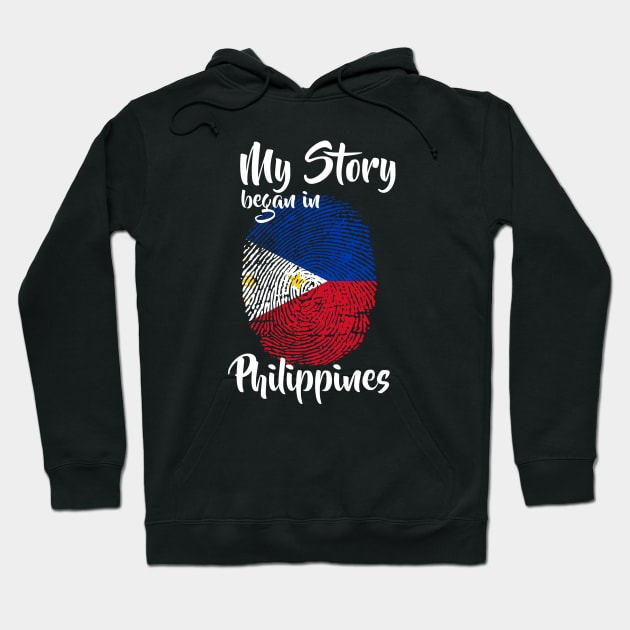 Philippines Flag Fingerprint My Story DNA Filipino Hoodie by Your Culture & Merch